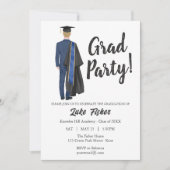 Aquarelle Graduation Gown & Invitation Casquette (Devant)