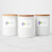 Aquarelle Grappes 2 Étiquette alimentaire (Bouteilles)