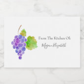 Aquarelle Grappes 2 Étiquette alimentaire (Étiquettes simples)