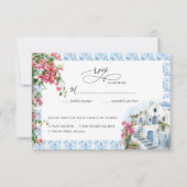 Aquarelle Grèce | Réponse de mariage (Devant)