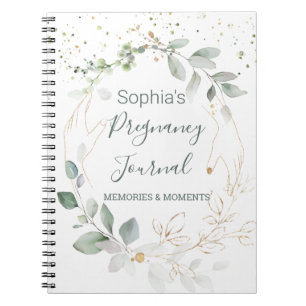 Aquarelle Green Gold Foliing Journal de grossesse