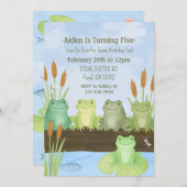 Aquarelle Grenouille et étang crapaud Invitation d (Devant / Derrière)