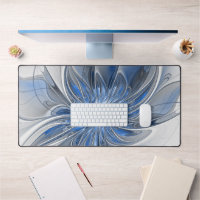 Aquarelle gris bleu Abstrait Fractal Art Flower