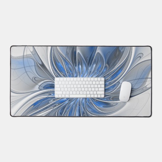 Aquarelle gris bleu Abstrait Fractal Art Flower (Clavier et souris)