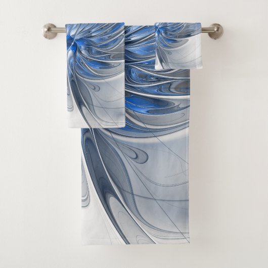 Aquarelle gris bleu Abstrait Fractal Art Flower (En situation)