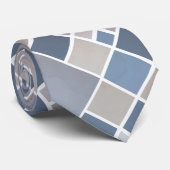Aquarelle Gris Bleu Élégant À damiers Cravate (Roulé)
