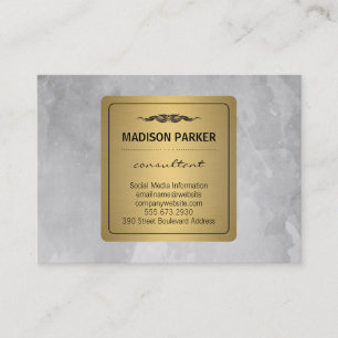 Aquarelle gris brossé Élégant Étiquette d'or Faux