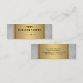 Aquarelle gris brossé Élégant Étiquette d'or Faux (Devant / Derrière)