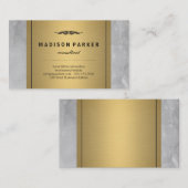 Aquarelle gris brossé Élégant Étiquette d'or Faux (Devant / Derrière)