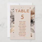 Aquarelle gris Brown Carte de siège Mariage d'auto (Devant)