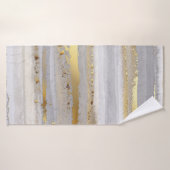 Aquarelle gris et texture or de luxe (Serviette de bain)