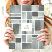 Aquarelle gris géométrique 2025 Monogramme