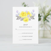 Aquarelle gris jaune violet Rose Vertical RSVP (Debout devant)