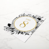 Aquarelle gris or Floral Mariage Numéro de table (Rotation)