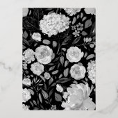 Aquarelle gris or Floral Mariage Numéro de table (Verso)