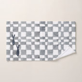 Aquarelle gris vérifie l'ensemble de serviettes de (Serviette à main)