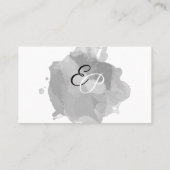 Aquarelle grise Carte de visite moderne (Dos)