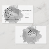 Aquarelle grise Carte de visite moderne (Devant / Derrière)