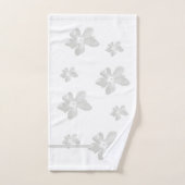 Aquarelle Grise Fleurs Sur Blanc (Serviette à main)