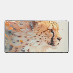 Aquarelle Guépard Orange Doré Mouvement Fluide
