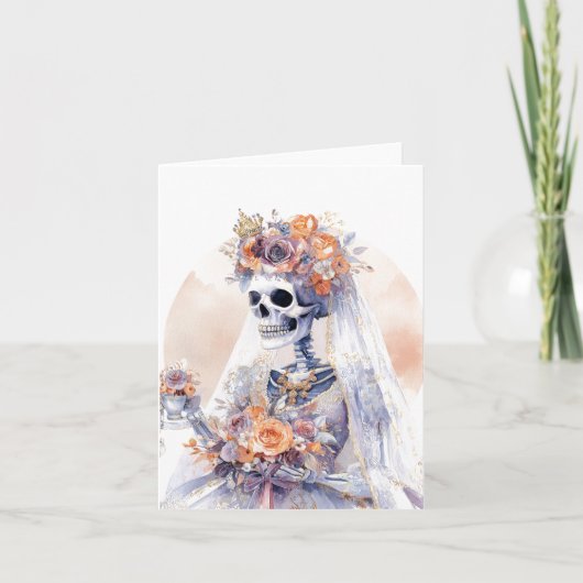 Aquarelle Halloween Squelette | Carte de correspon (Devant)