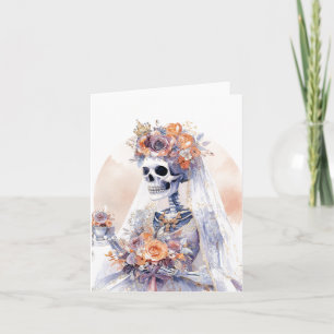 Aquarelle Halloween Squelette   Carte de correspon