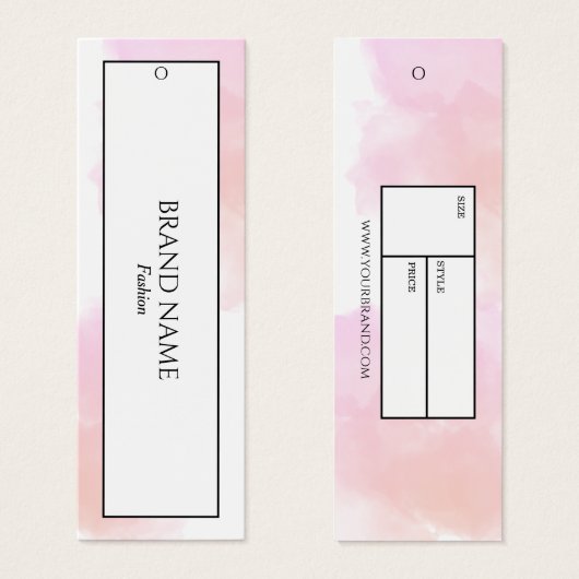 Aquarelle Hang tag | Noir blanc (Devant & derrière)