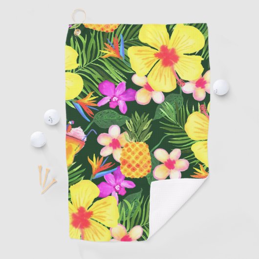Aquarelle hawaïenne serviette de golf (En situation)