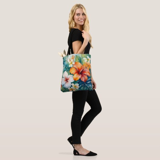 Aquarelle Hawaiian Garden Sac de plage Tropical (Sur le modèle)