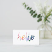 Aquarelle Hello Carte de visite (Debout devant)
