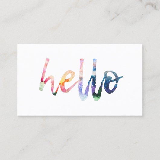 Aquarelle Hello Carte de visite (Devant)