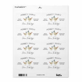 Aquarelle Hen Farm Étiquette carton d'oeuf frais (Feuille entière)