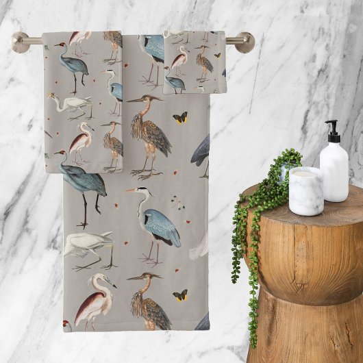 Aquarelle Heron Bird Egret Nature Motif