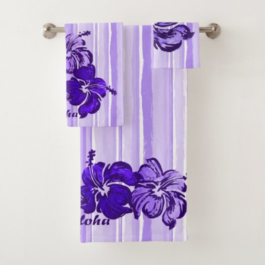 Aquarelle Hibiscus Hawaiian Stripe - violet (En situation)