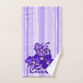 Aquarelle Hibiscus Hawaiian Stripe - violet (Serviette à main)