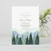 Aquarelle hiver Arbres Couples Invitations de douc (Debout devant)
