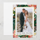 Aquarelle Hiver Cadre Floral Amour et Merci (Devant / Derrière)