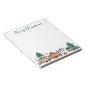 Aquarelle hiver Noël Ville Maisons Bloc-notes (Incliné)