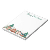 Aquarelle hiver Noël Ville Maisons Bloc-notes (Tourné)