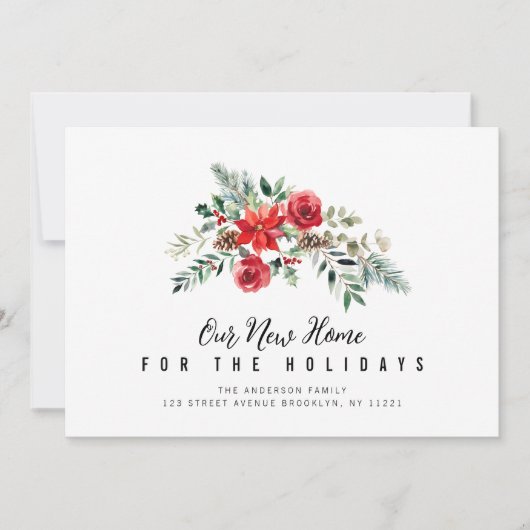 aquarelle hiver verdure en mouvement faire-part (Devant)