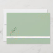 Aquarelle Hiver Vert + Gold Carte de vacances (Dos)