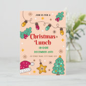 Aquarelle Holly Noël Invitation déjeuner (Debout devant)