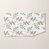 Aquarelle Holly Sprigs Motif (Serviette à main)