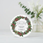 Aquarelle Holly wreath invitation à Noël (Debout devant)