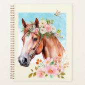 Aquarelle Horse et Fleurs Livre de planification d (Devant)