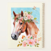 Aquarelle Horse et Fleurs Livre de planification d (Dos)