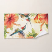 Aquarelle Hummingbird and Flowers Design (Serviette à main)