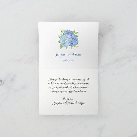 Aquarelle Hydrangea Blue Floral Merci (Intérieur)