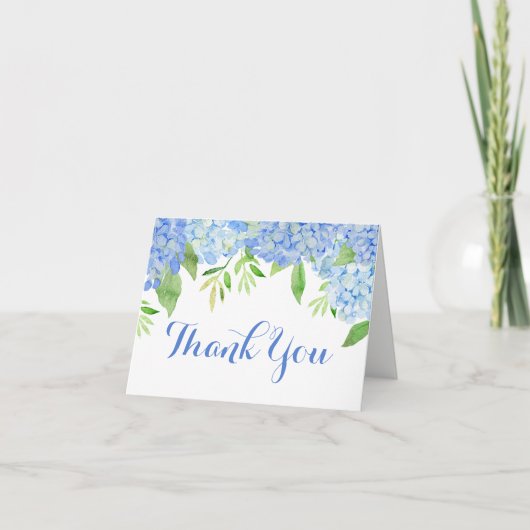 Aquarelle Hydrangea Blue Floral Merci (Devant)