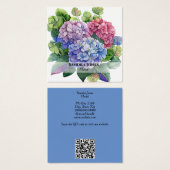 Aquarelle Hydrangea Cartes de visite (Devant & derrière)
